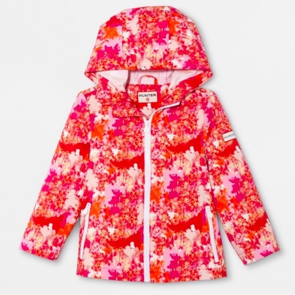 Hunter for Target Other - Hunter for Target Full Zip Hooded Rain Jacket Orange Pink Red SZ Youth XL